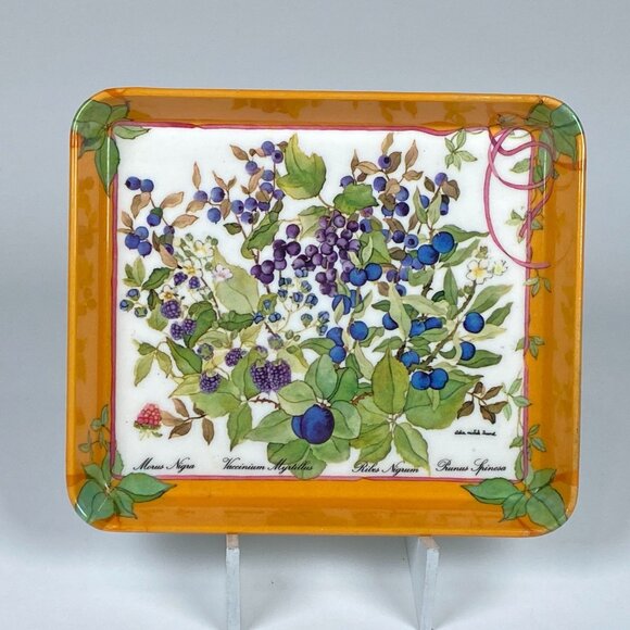 Set of 2 Mebel Melamine Botanical Floral Trays Snack Trinket Made in Italy - Picture 5 of 12